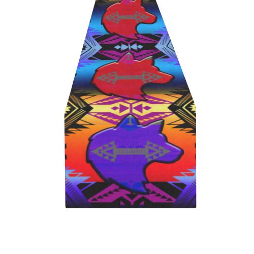 Soveriegn Nation Sunset with Wolf Table Runner 16x72 inch Table Runner 16x72 inch e-joyer 