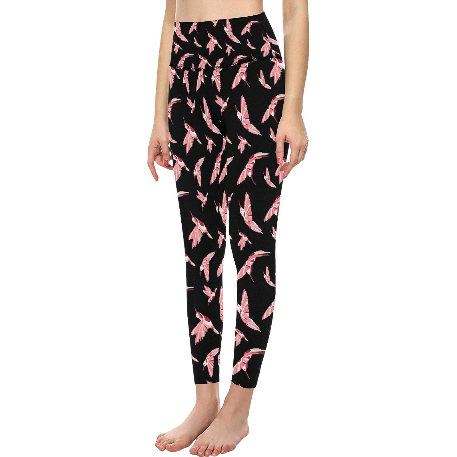 Strawberry Black All Over Print High-Waisted Leggings (Model L36) High-Waisted Leggings (L36) e-joyer 