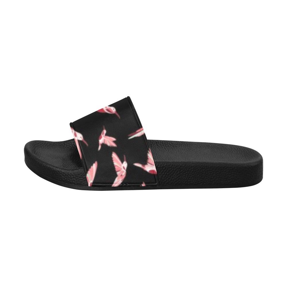 Strawberry Black Men's Slide Sandals (Model 057) Men's Slide Sandals (057) e-joyer 