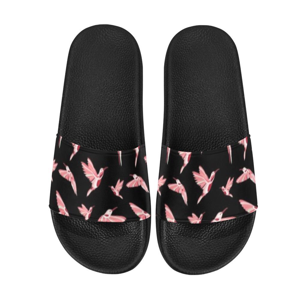 Strawberry Black Men's Slide Sandals (Model 057) Men's Slide Sandals (057) e-joyer 