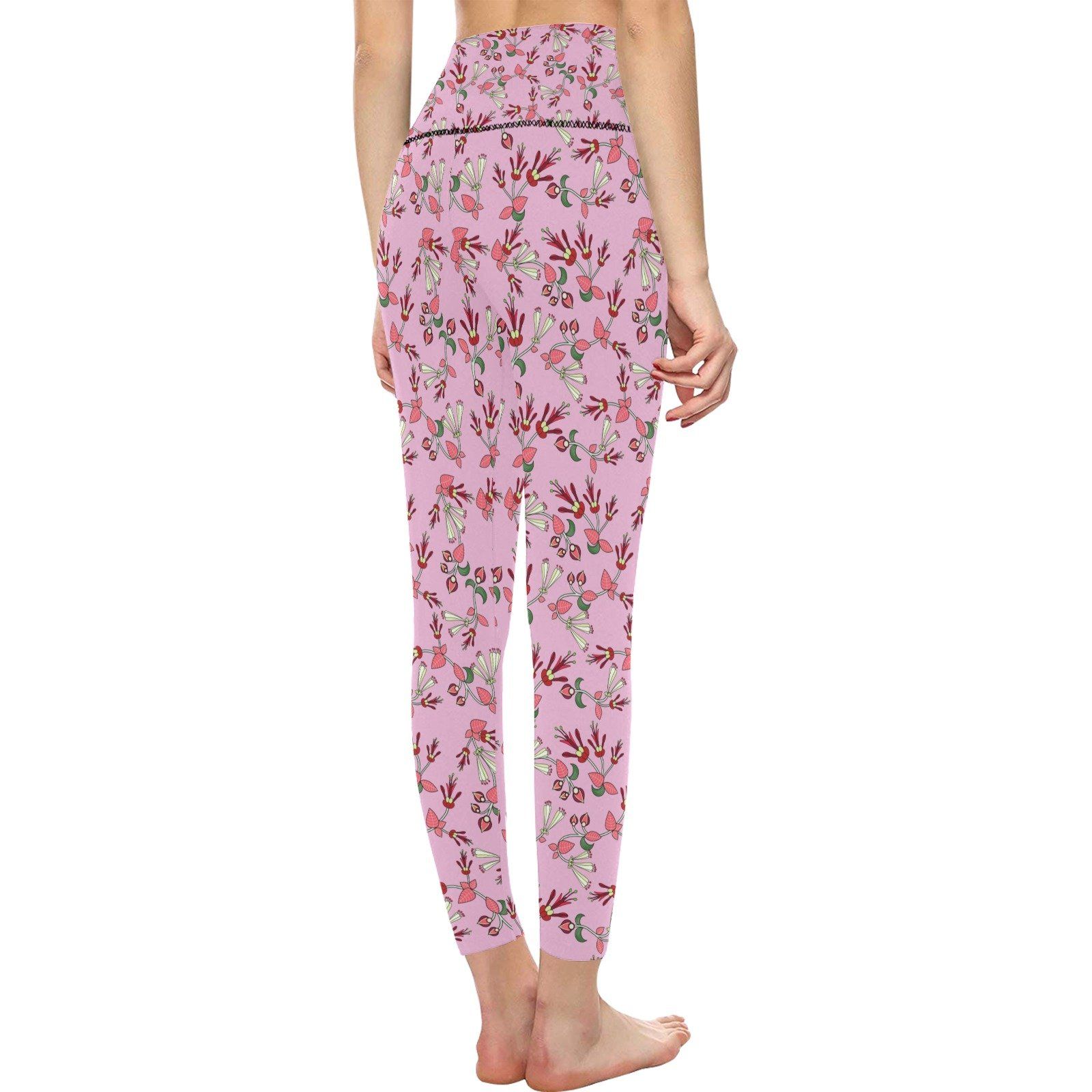 Strawberry Floral All Over Print High-Waisted Leggings (Model L36) High-Waisted Leggings (L36) e-joyer 