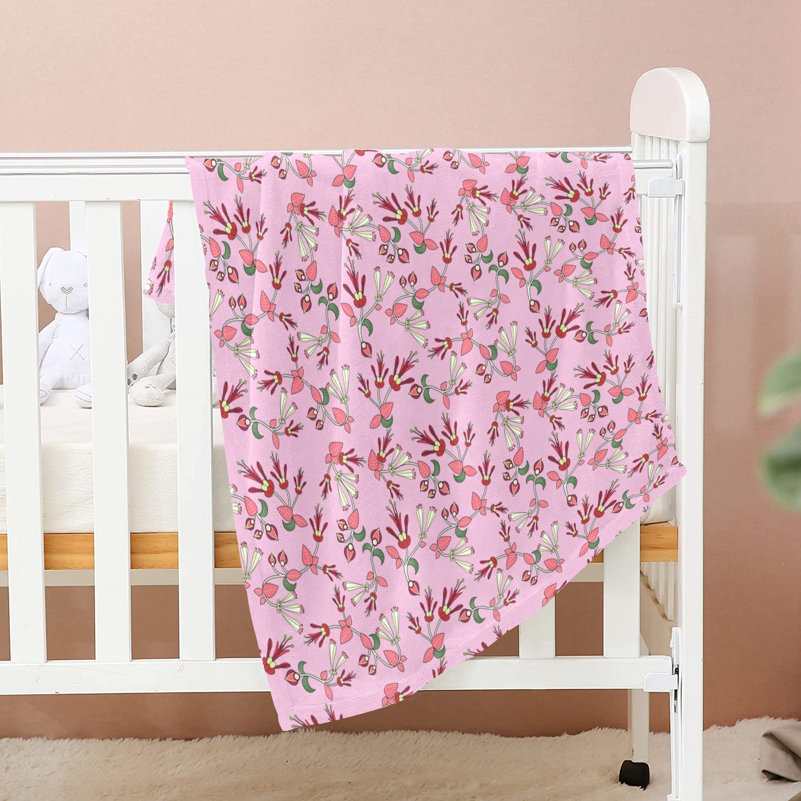 Strawberry Floral Baby Blanket 30"x40" Baby Blanket 30"x40" e-joyer 