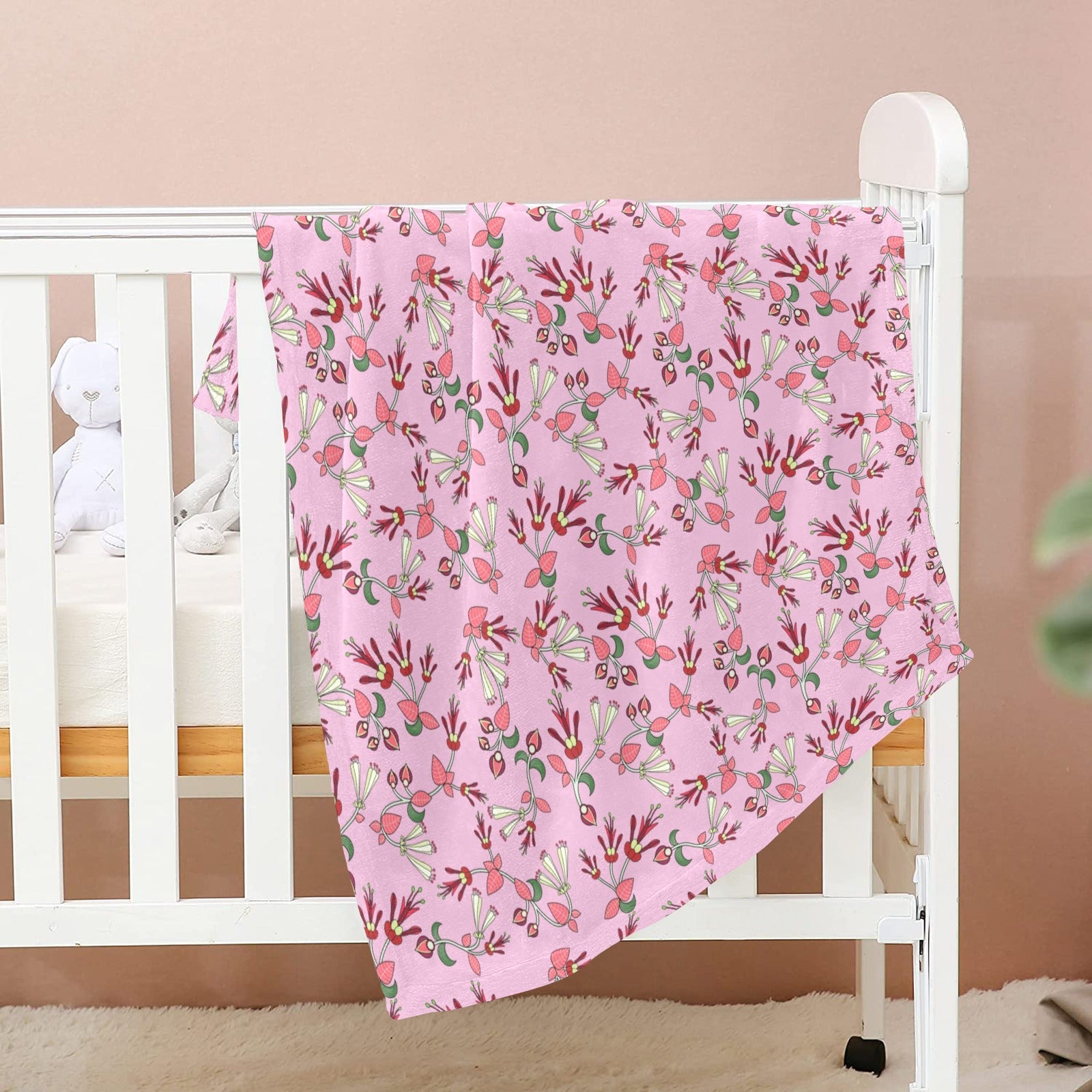 Strawberry Floral Baby Blanket 40"x50" Baby Blanket 40"x50" e-joyer 