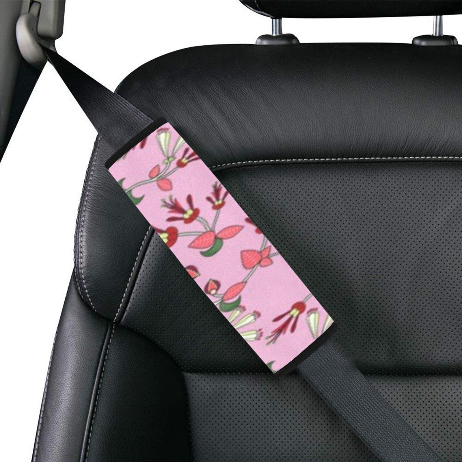 Strawberry Floral Car Seat Belt Cover 7''x12.6'' (Pack of 2) Car Seat Belt Cover 7x12.6 (Pack of 2) e-joyer 