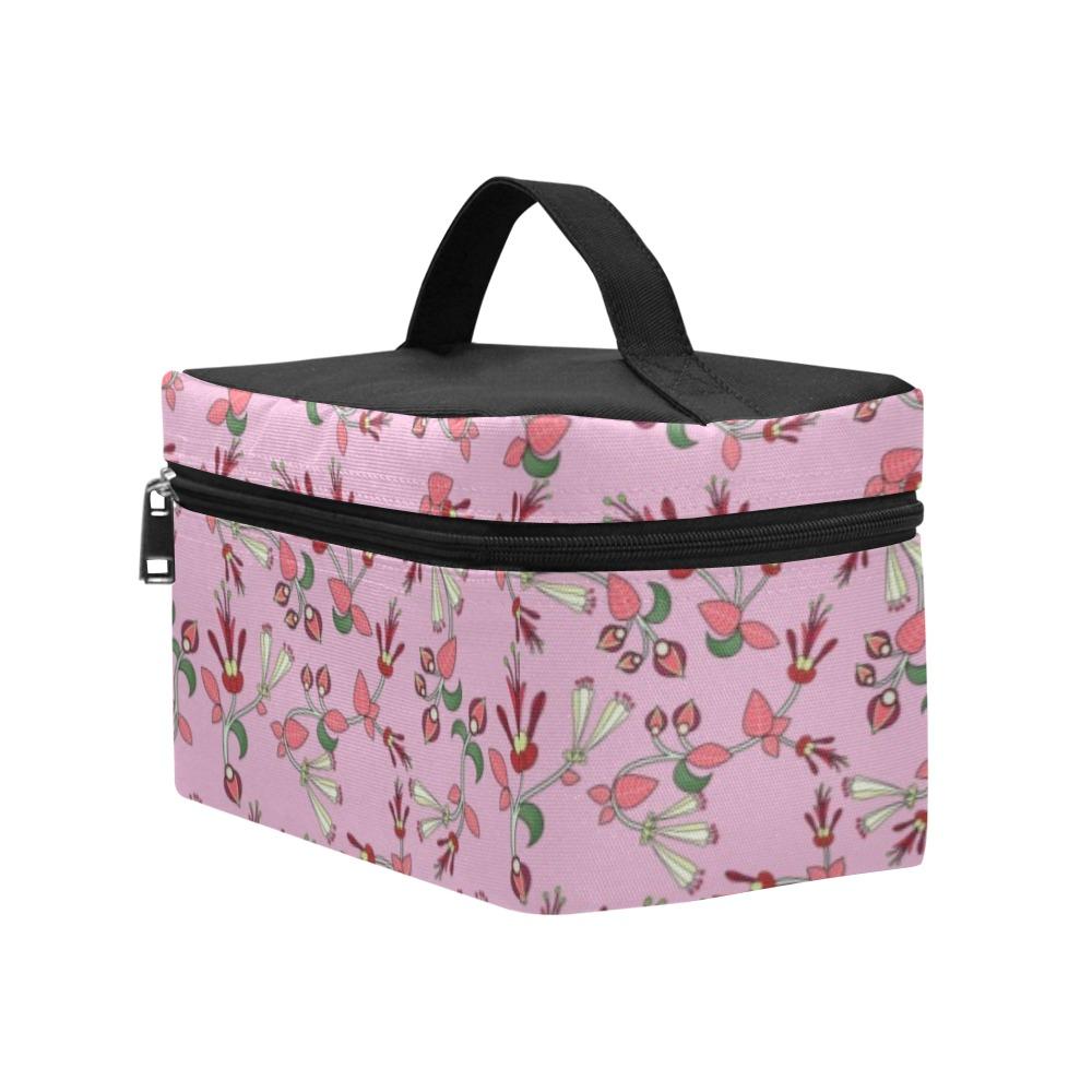 Strawberry Floral Cosmetic Bag/Large (Model 1658) bag e-joyer 