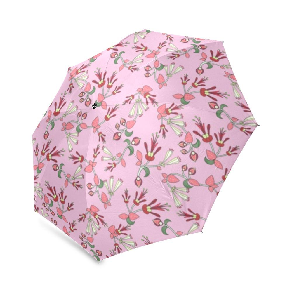 Strawberry Floral Foldable Umbrella (Model U01) Foldable Umbrella e-joyer 