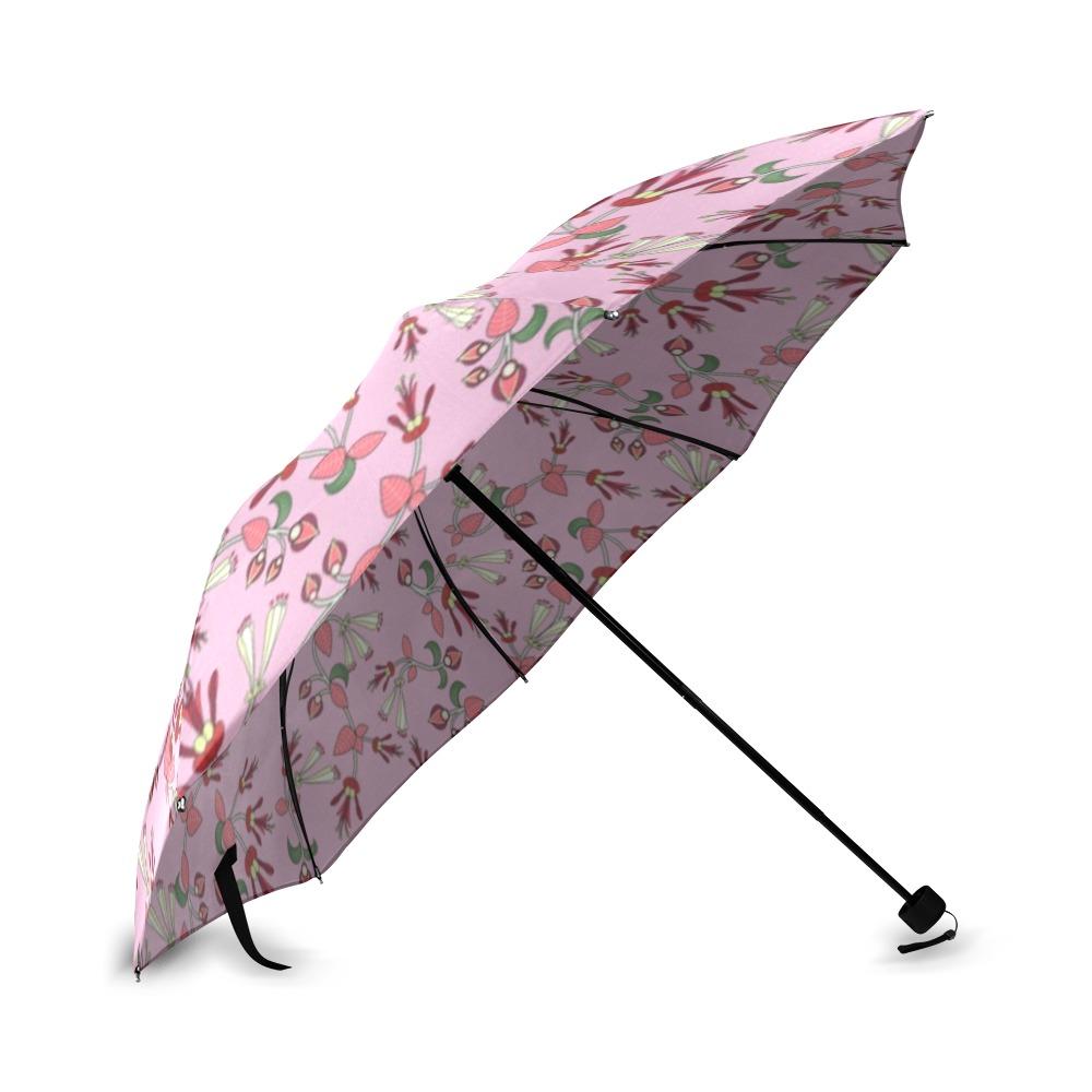 Strawberry Floral Foldable Umbrella (Model U01) Foldable Umbrella e-joyer 