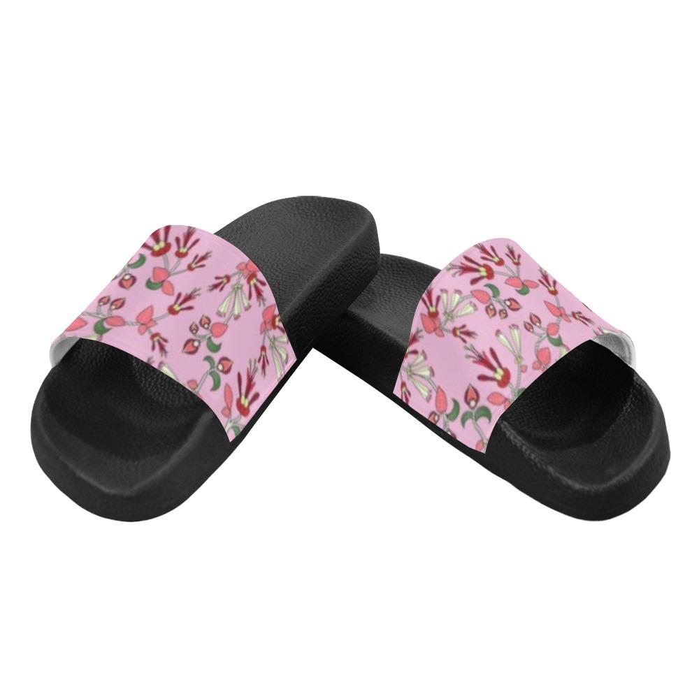 Strawberry Floral Men's Slide Sandals (Model 057) Men's Slide Sandals (057) e-joyer 