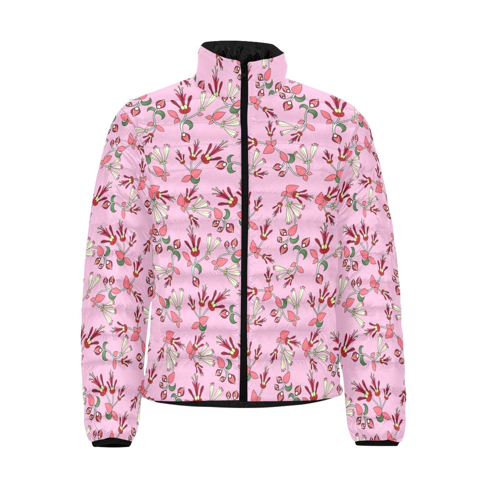 Strawberry Floral Men's Stand Collar Padded Jacket (Model H41) Men's Stand Collar Padded Jacket (H41) e-joyer 