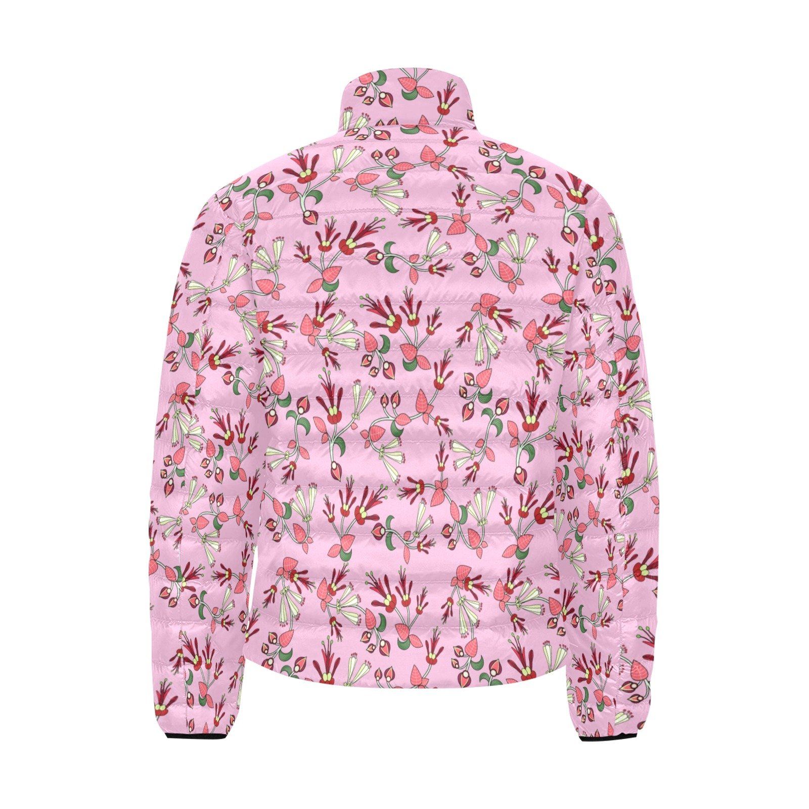 Strawberry Floral Men's Stand Collar Padded Jacket (Model H41) Men's Stand Collar Padded Jacket (H41) e-joyer 