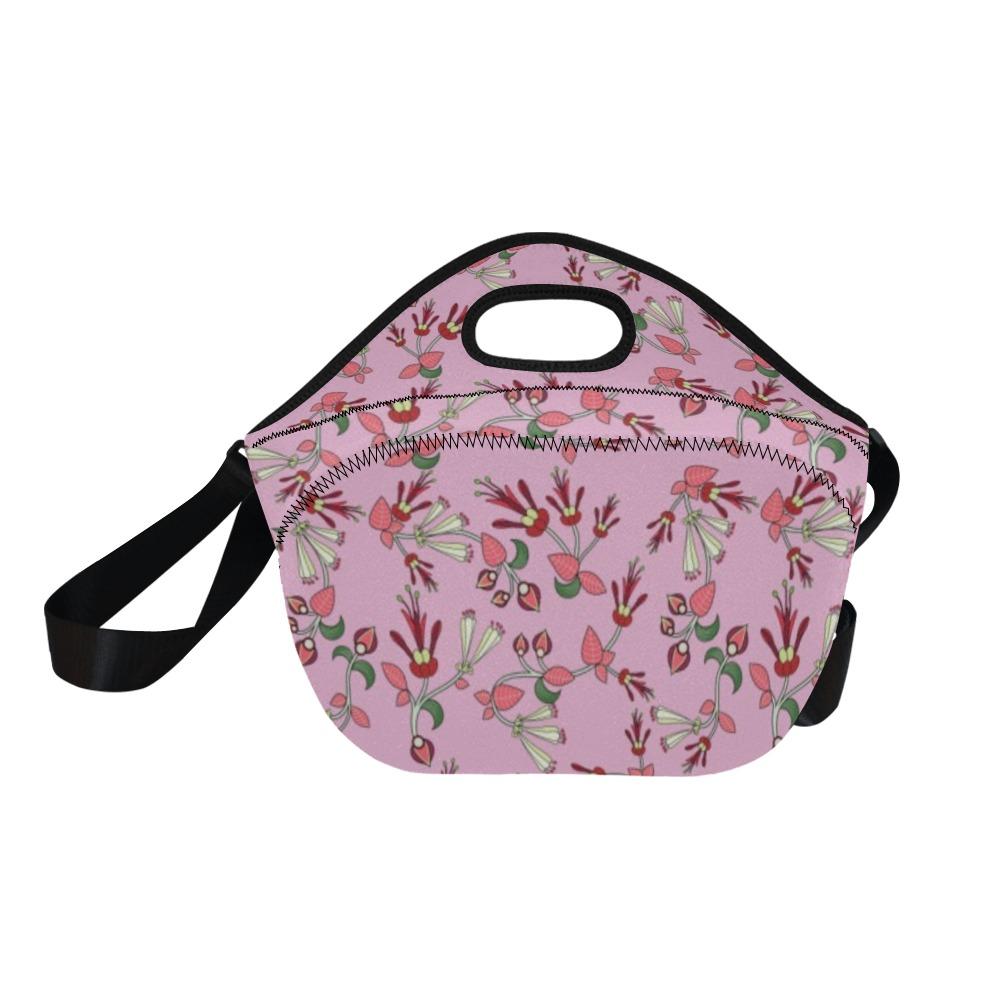 Strawberry Floral Neoprene Lunch Bag/Large (Model 1669) bag e-joyer 