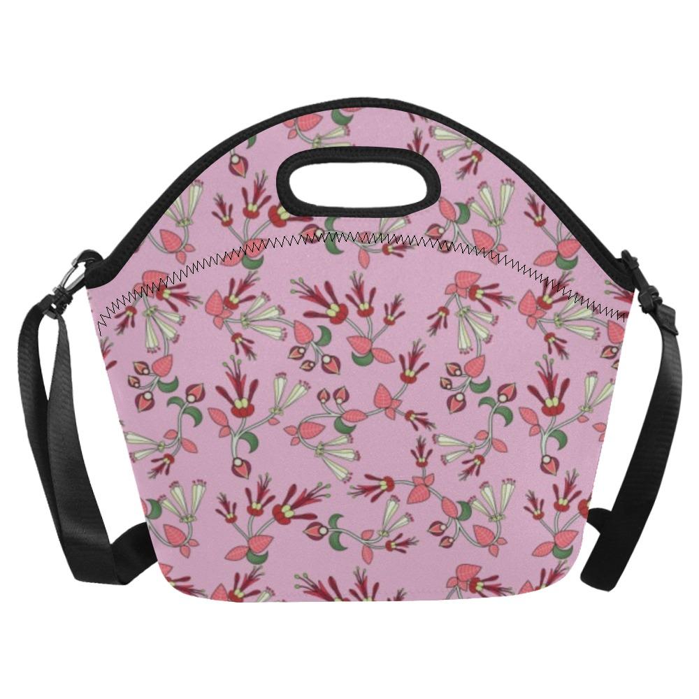 Strawberry Floral Neoprene Lunch Bag/Large (Model 1669) bag e-joyer 