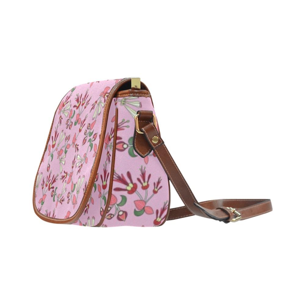 Strawberry Floral Saddle Bag/Large (Model 1649) Saddle Bag/Large e-joyer 