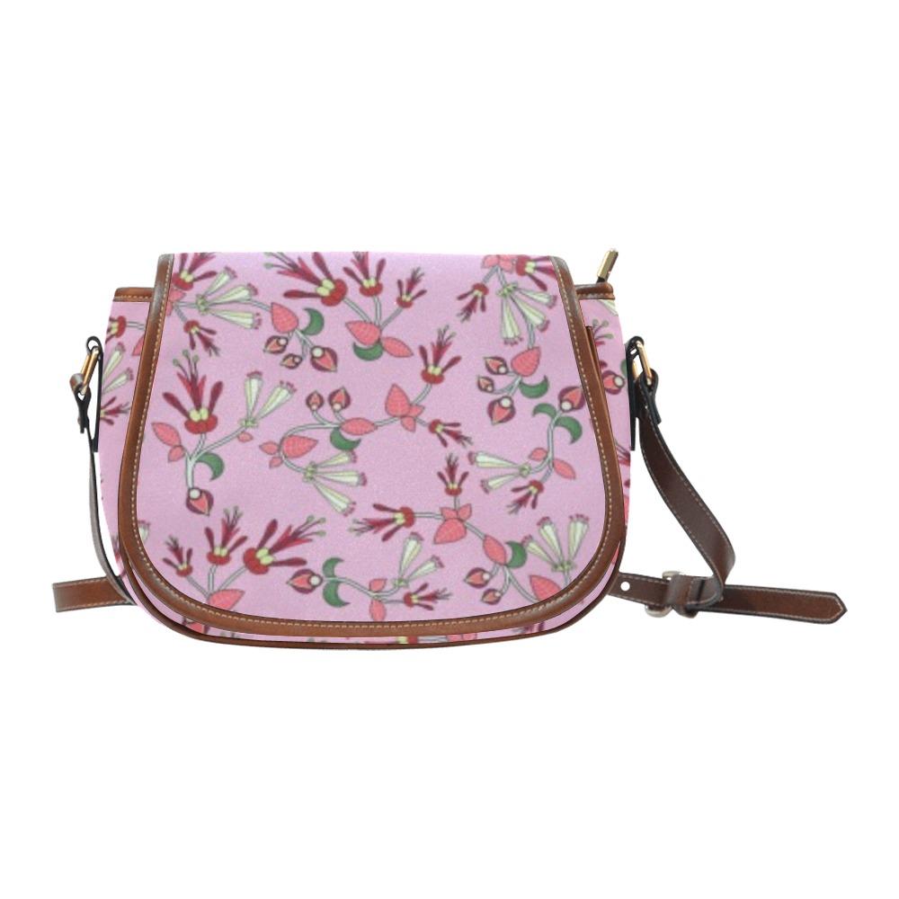 Strawberry Floral Saddle Bag/Small (Model 1649) Full Customization Saddle Bag/Small (Full Customization) e-joyer 