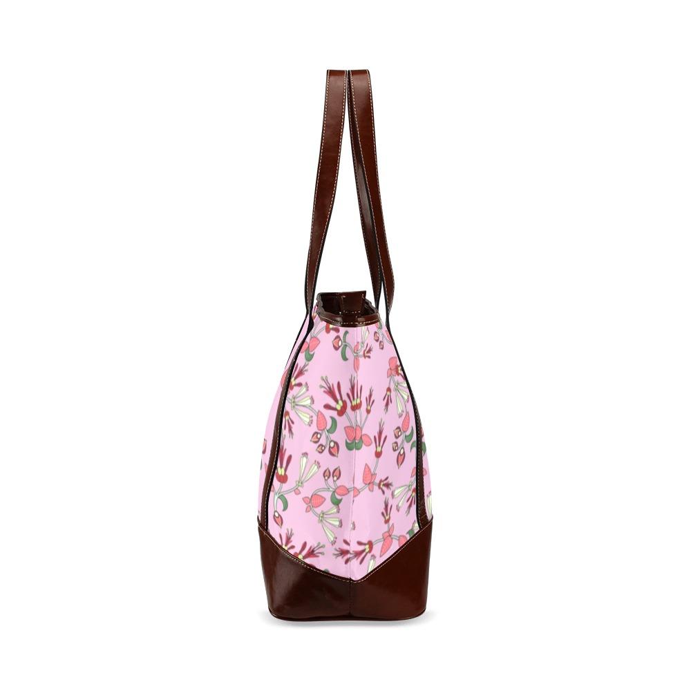 Strawberry Floral Tote Handbag (Model 1642) Tote Handbags (1642) e-joyer 