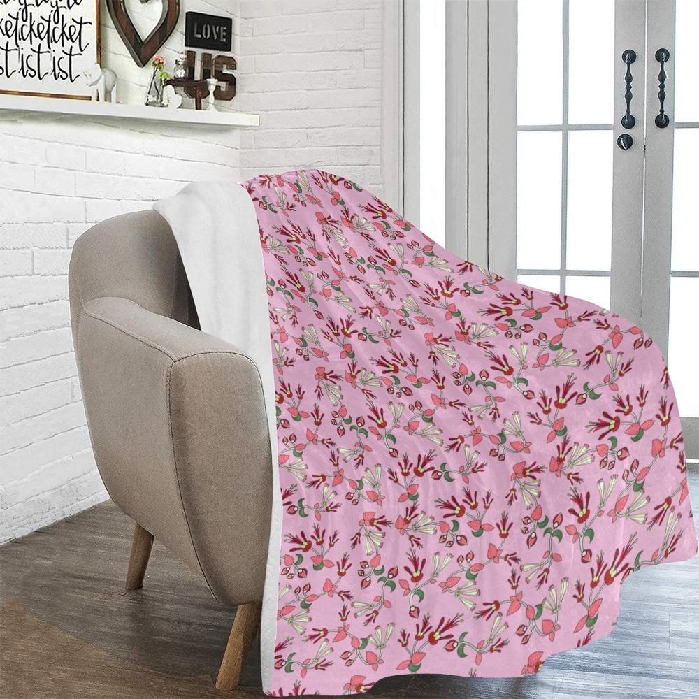 Strawberry Floral Ultra-Soft Micro Fleece Blanket 60"x80" Ultra-Soft Blanket 60''x80'' e-joyer 