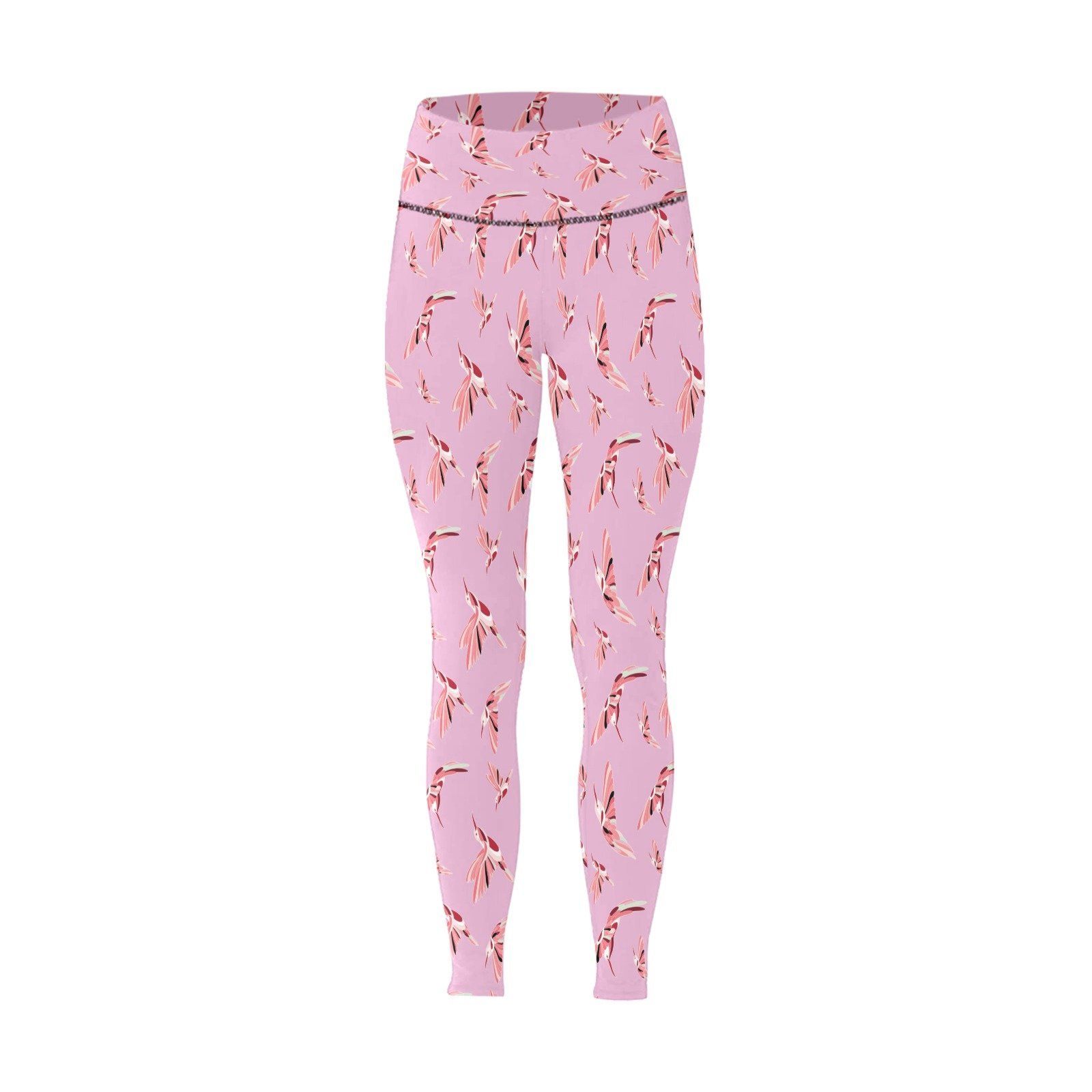 Strawberry Pink All Over Print High-Waisted Leggings (Model L36) High-Waisted Leggings (L36) e-joyer 