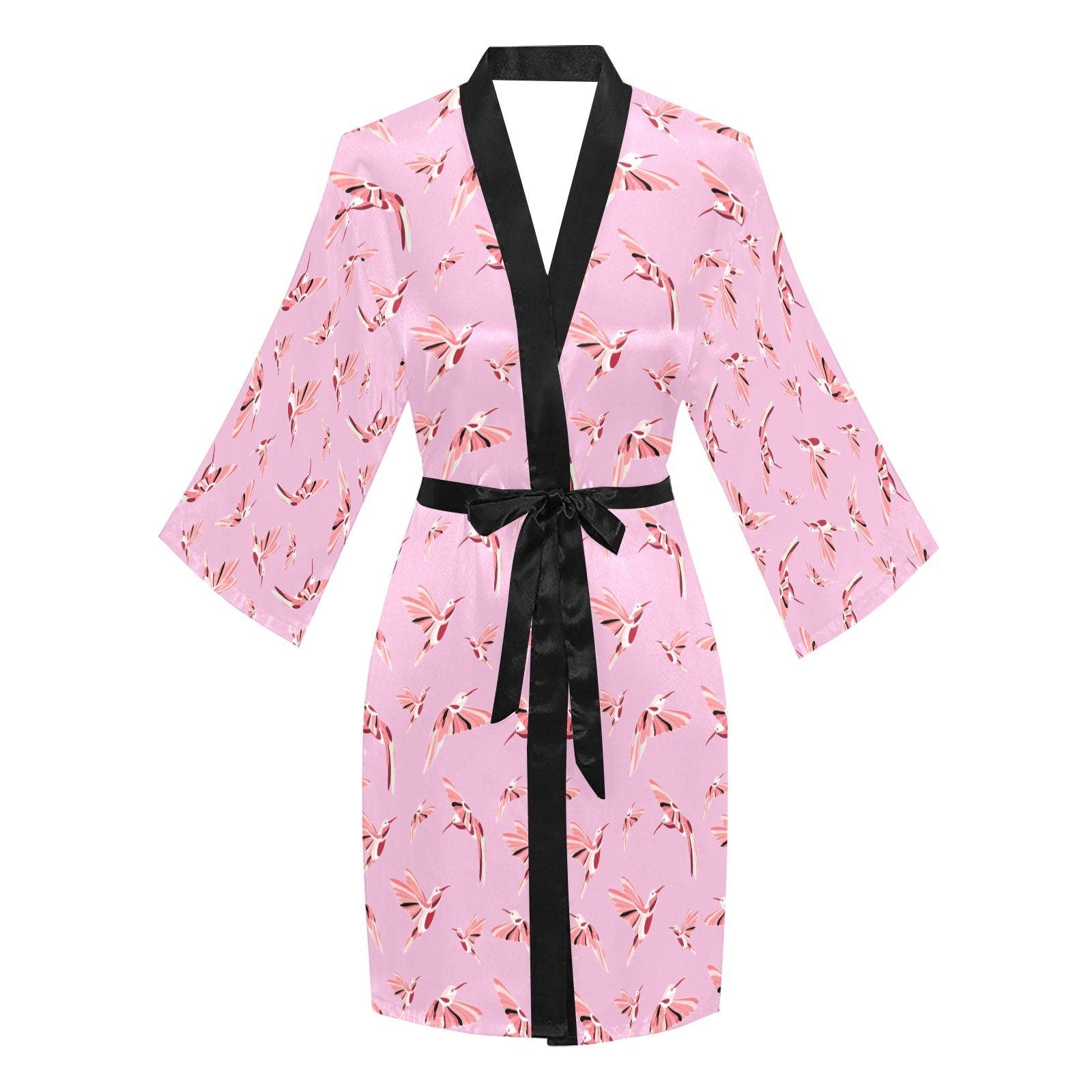 Strawberry Pink Long Sleeve Kimono Robe Long Sleeve Kimono Robe e-joyer 