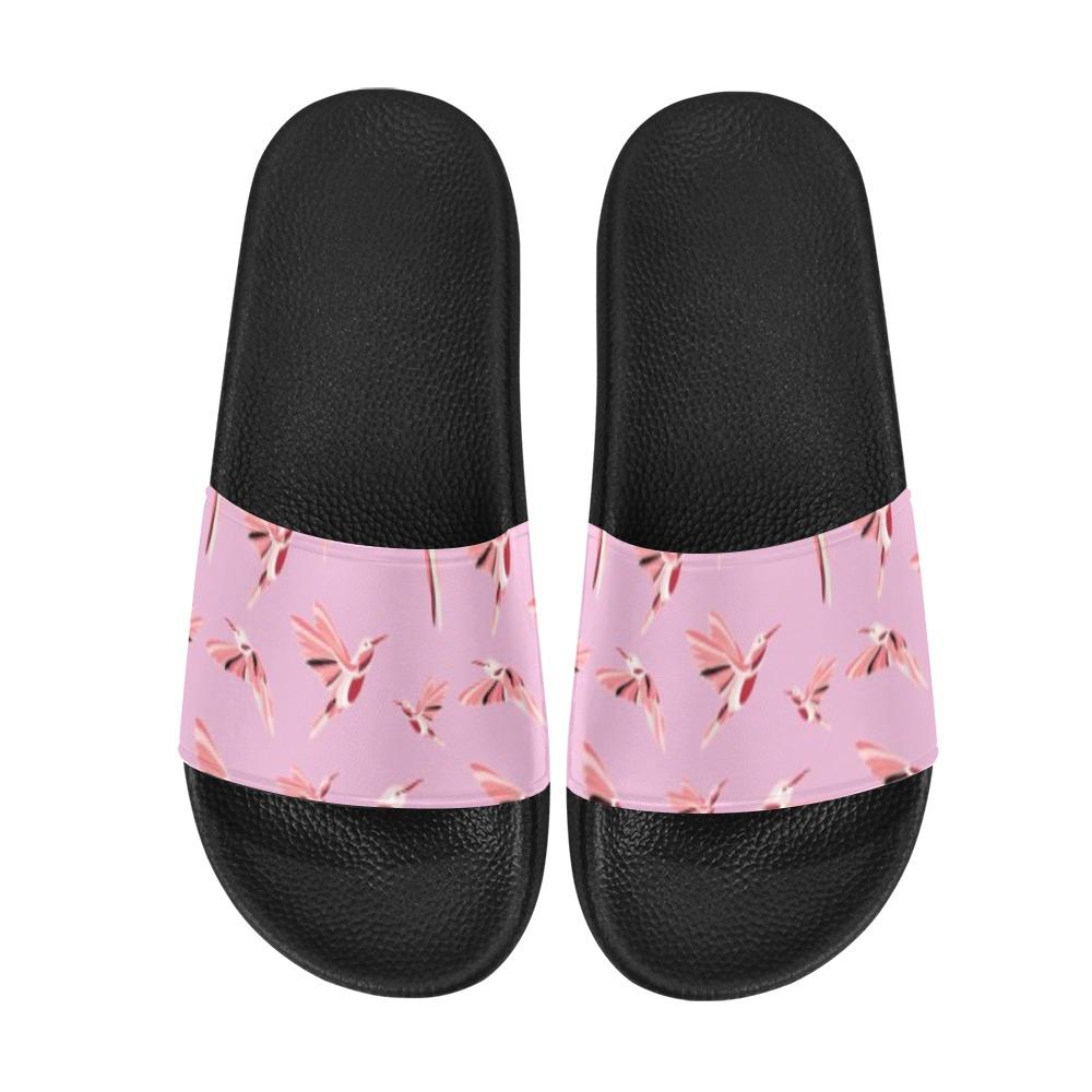 Strawberry Pink Men's Slide Sandals (Model 057) Men's Slide Sandals (057) e-joyer 