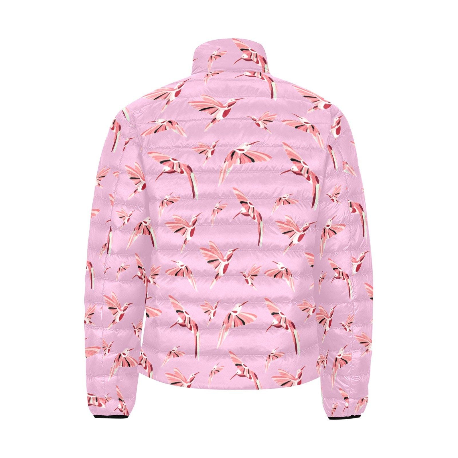 Strawberry Pink Men's Stand Collar Padded Jacket (Model H41) Men's Stand Collar Padded Jacket (H41) e-joyer 