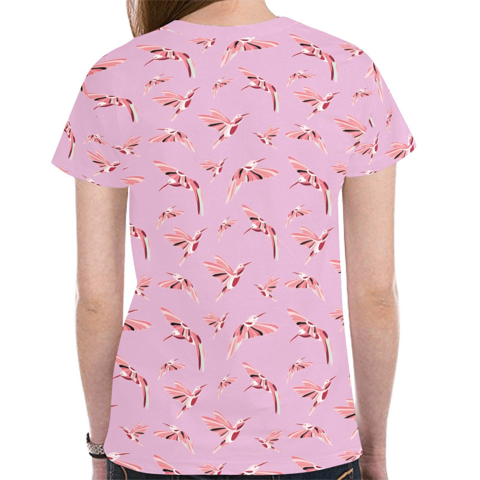Strawberry Pink New All Over Print T-shirt for Women (Model T45) tshirt e-joyer 