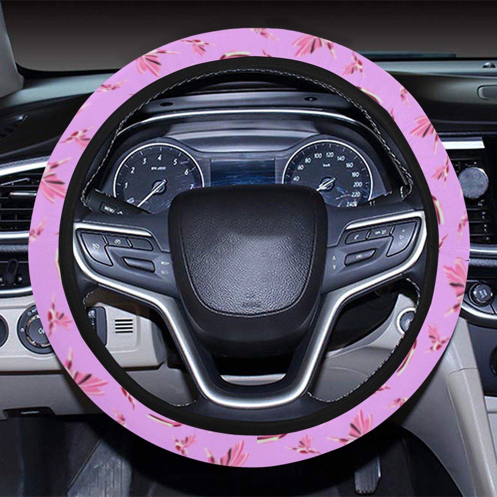Strawberry Pink Steering Wheel Cover with Elastic Edge Steering Wheel Cover with Elastic Edge e-joyer 