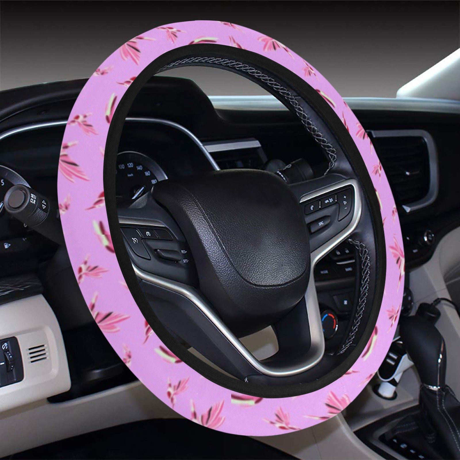 Strawberry Pink Steering Wheel Cover with Elastic Edge Steering Wheel Cover with Elastic Edge e-joyer 