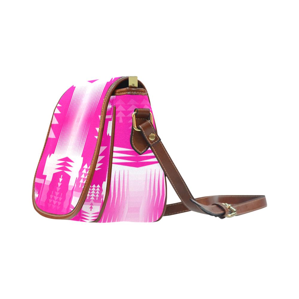 Sunset Sage Saddle Bag/Small (Model 1649) Full Customization Saddle Bag/Small (Full Customization) e-joyer 