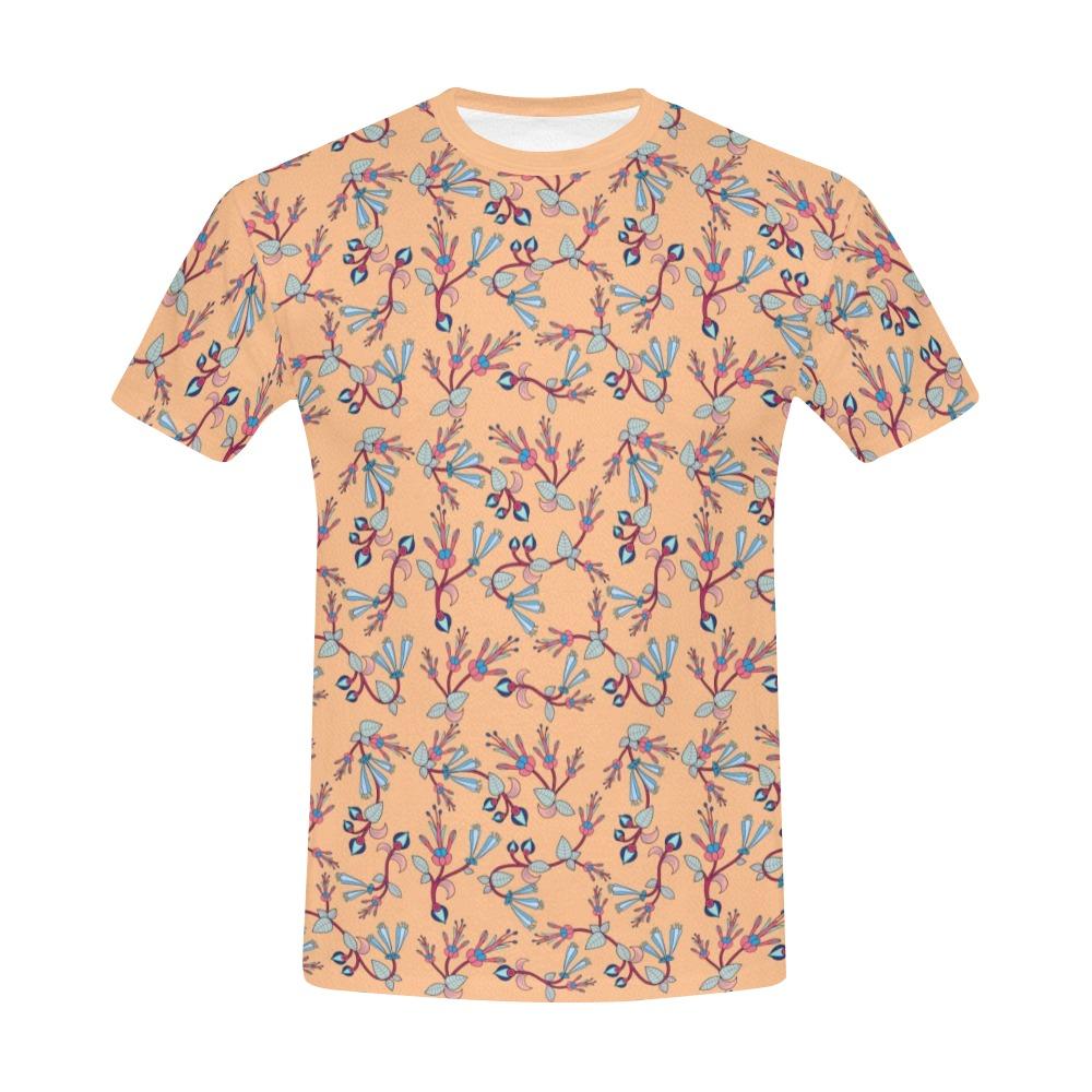 Swift Floral Peach All Over Print T-Shirt for Men (USA Size) (Model T40) All Over Print T-Shirt for Men (T40) e-joyer 