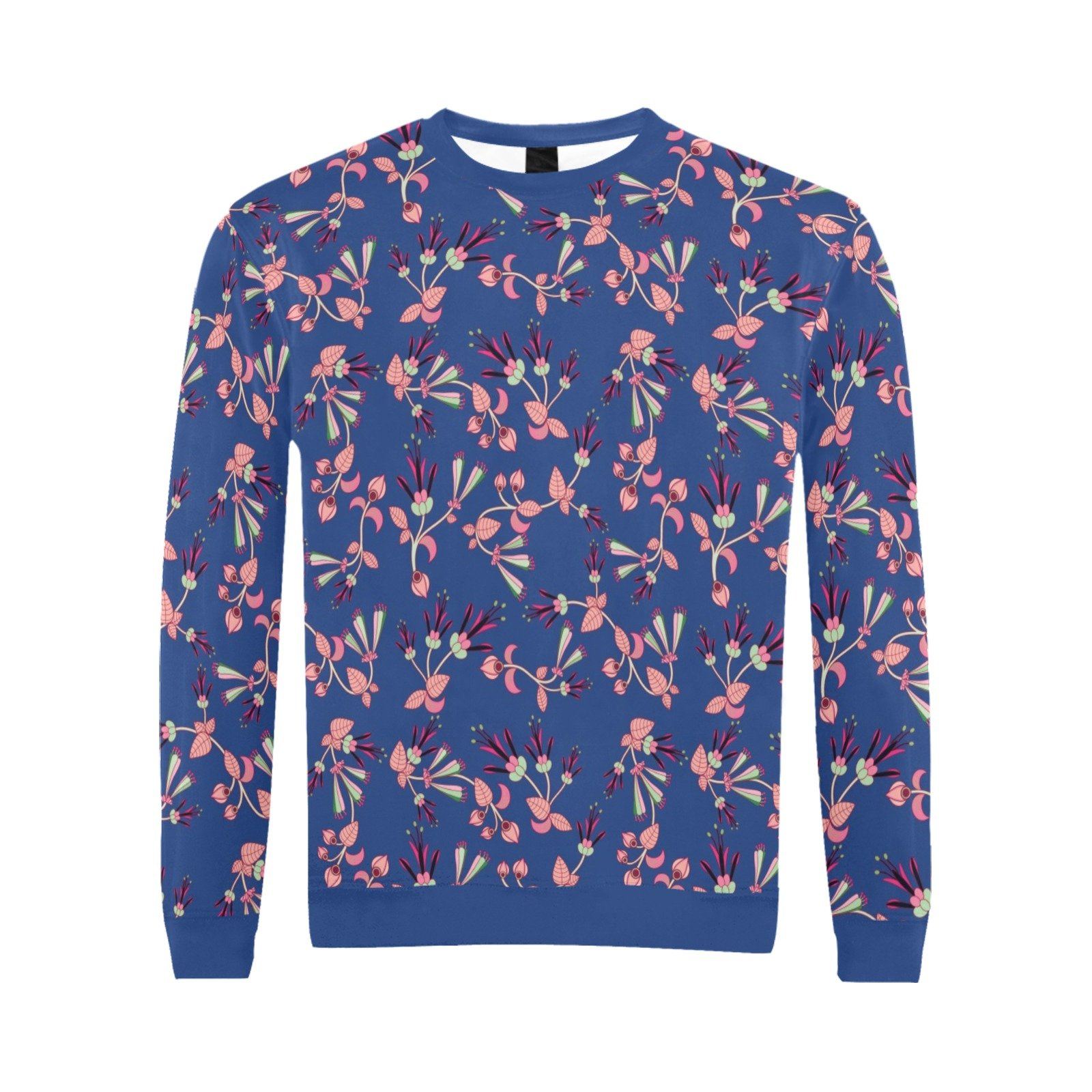 Swift Floral Peach Blue All Over Print Crewneck Sweatshirt for Men (Model H18) shirt e-joyer 