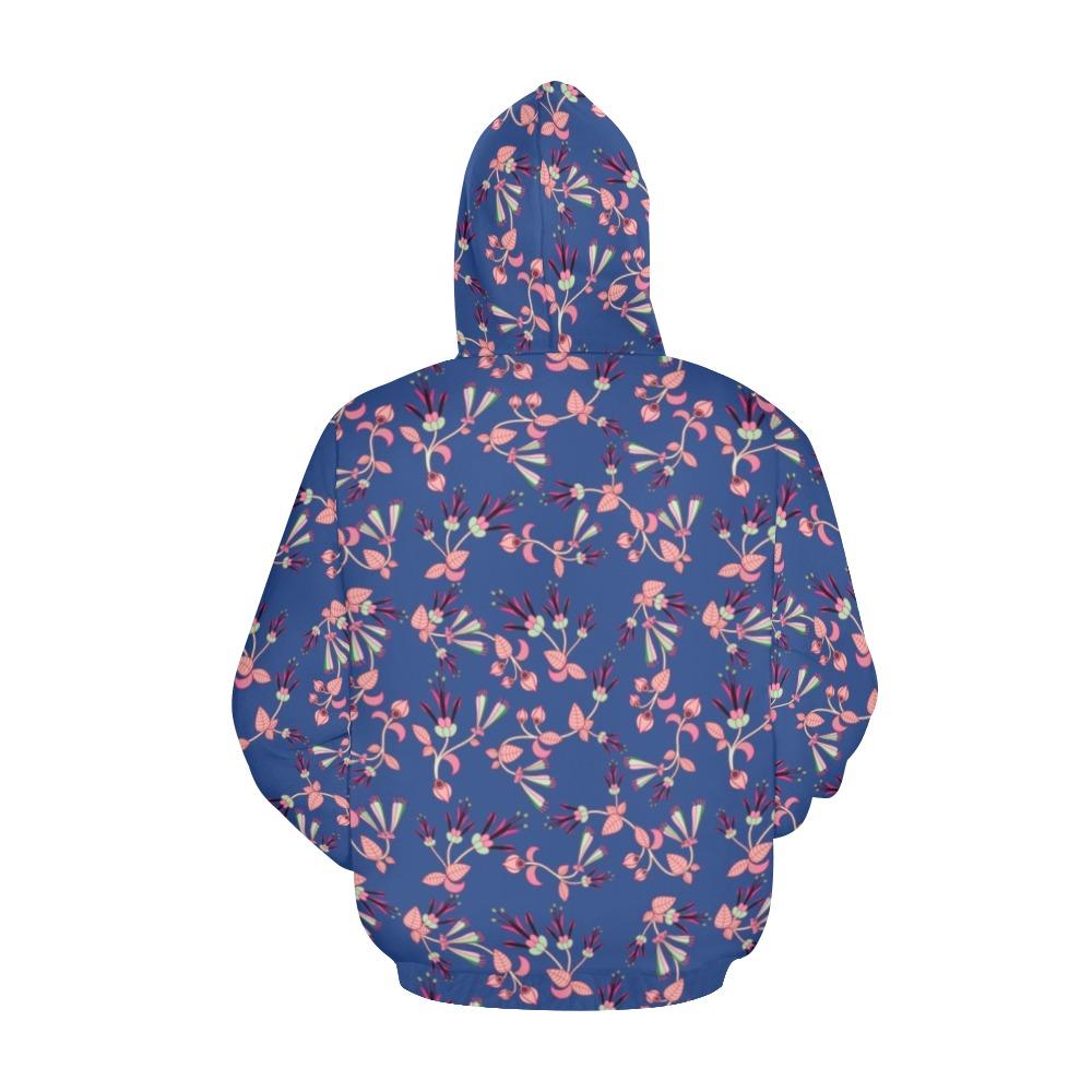 Swift Floral Peach Blue All Over Print Hoodie for Women (USA Size) (Model H13) All Over Print Hoodie for Women (H13) e-joyer 