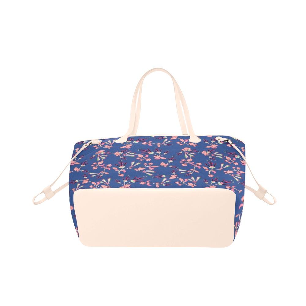 Swift Floral Peach Blue Clover Canvas Tote Bag (Model 1661) Clover Canvas Tote Bag (1661) e-joyer 