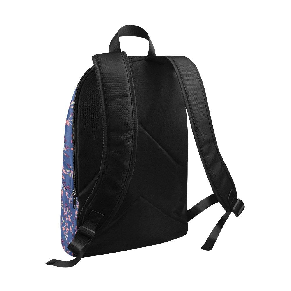 Swift Floral Peach Blue Fabric Backpack for Adult (Model 1659) Casual Backpack for Adult (1659) e-joyer 