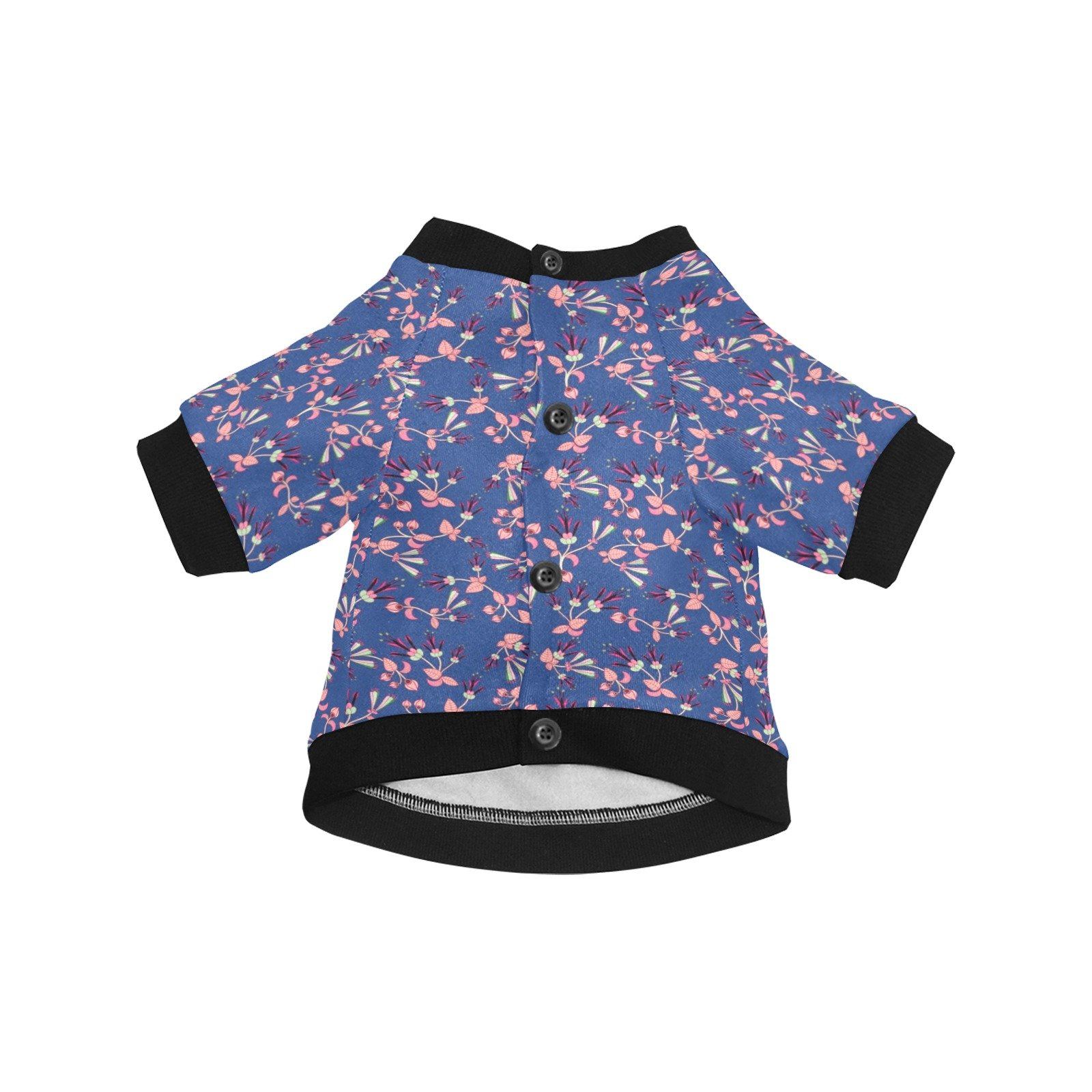Swift Floral Peach Blue Pet Dog Round Neck Shirt Pet Dog Round Neck Shirt e-joyer 