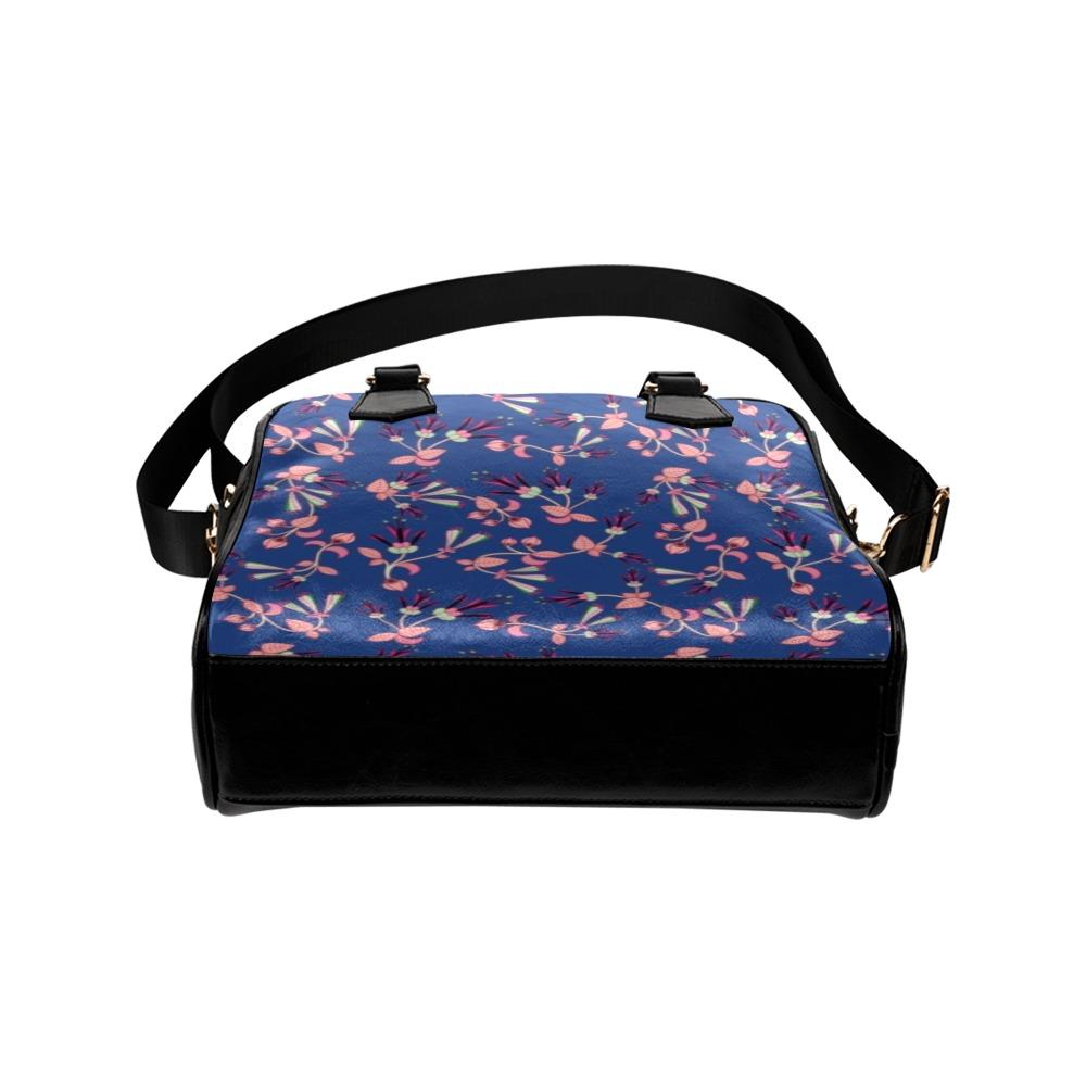 Swift Floral Peach Blue Shoulder Handbag (Model 1634) Shoulder Handbags (1634) e-joyer 