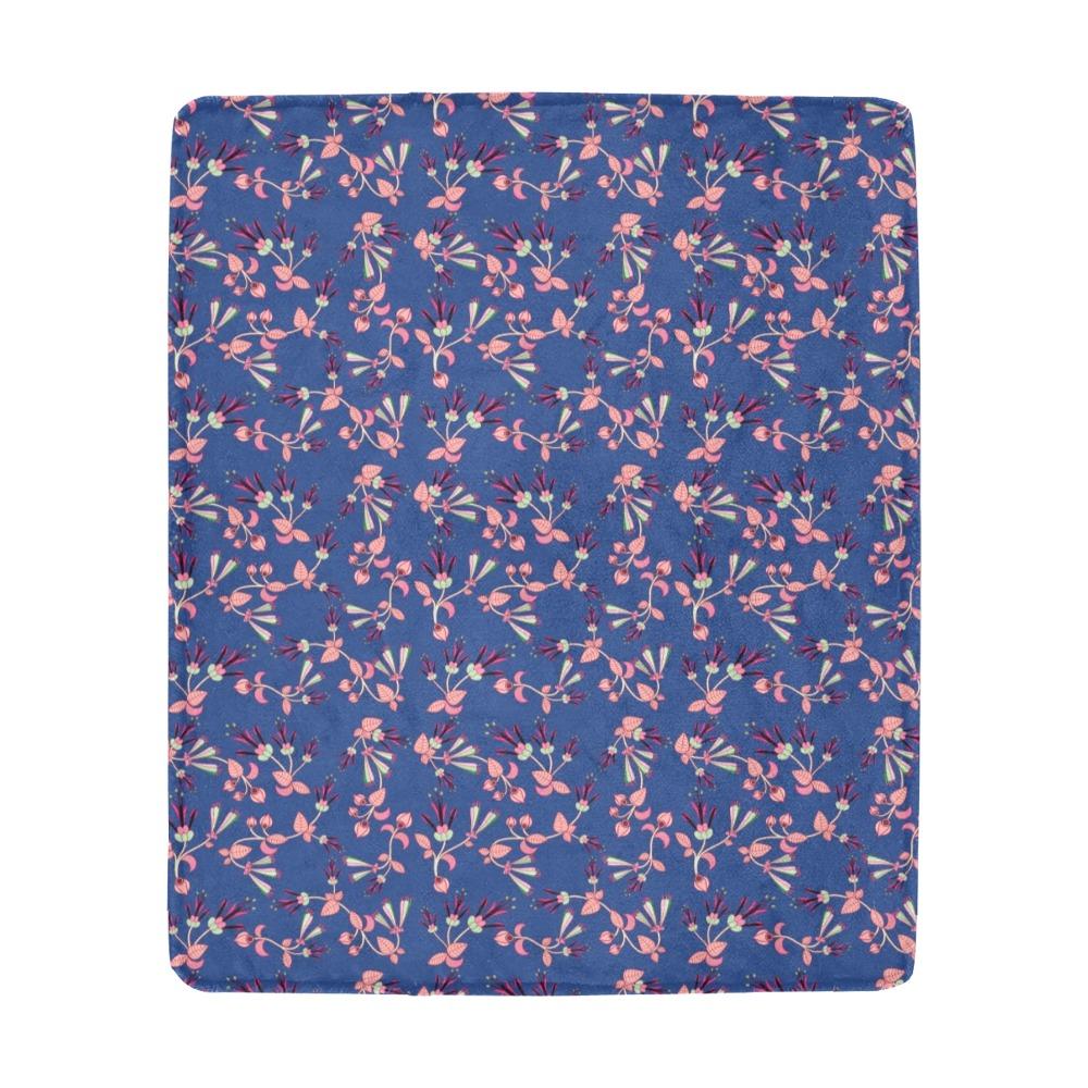 Swift Floral Peach Blue Ultra-Soft Micro Fleece Blanket 50"x60" Ultra-Soft Blanket 50''x60'' e-joyer 