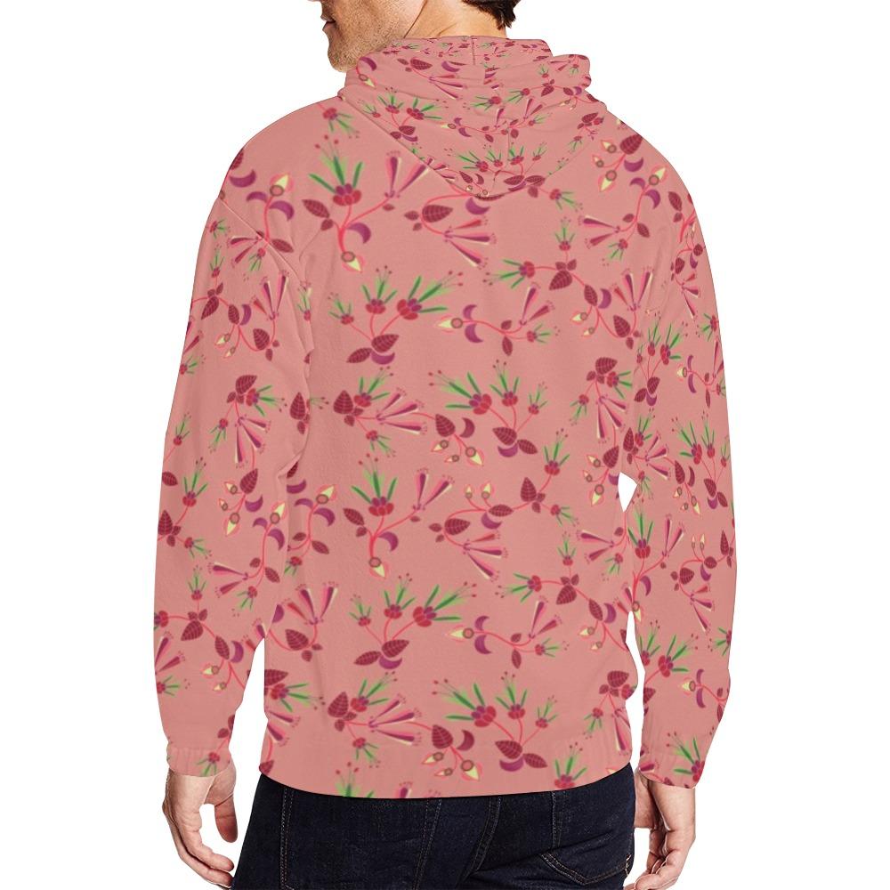 Swift Floral Peach Rouge Remix All Over Print Full Zip Hoodie for Men (Model H14) All Over Print Full Zip Hoodie for Men (H14) e-joyer 