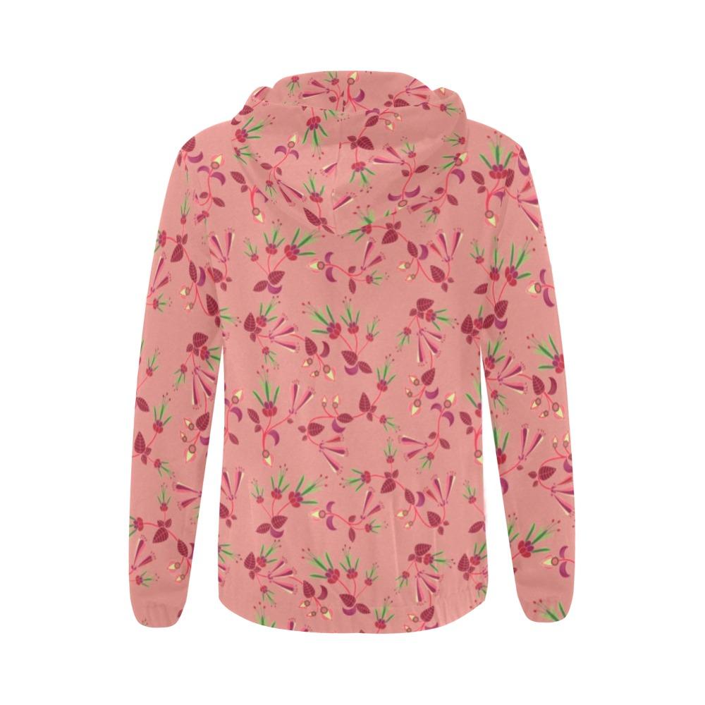 Swift Floral Peach Rouge Remix All Over Print Full Zip Hoodie for Women (Model H14) All Over Print Full Zip Hoodie for Women (H14) e-joyer 
