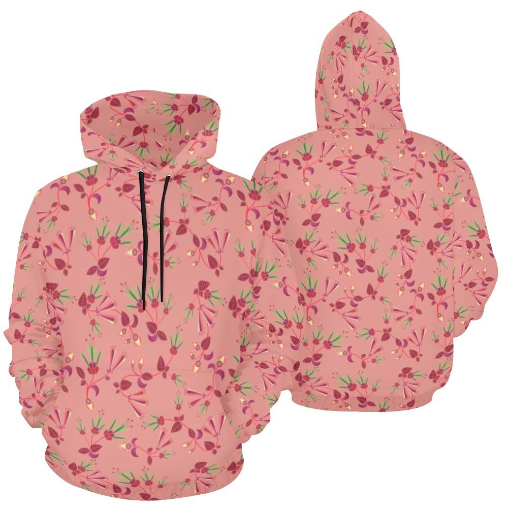 Swift Floral Peach Rouge Remix All Over Print Hoodie for Women (USA Size) (Model H13) All Over Print Hoodie for Women (H13) e-joyer 
