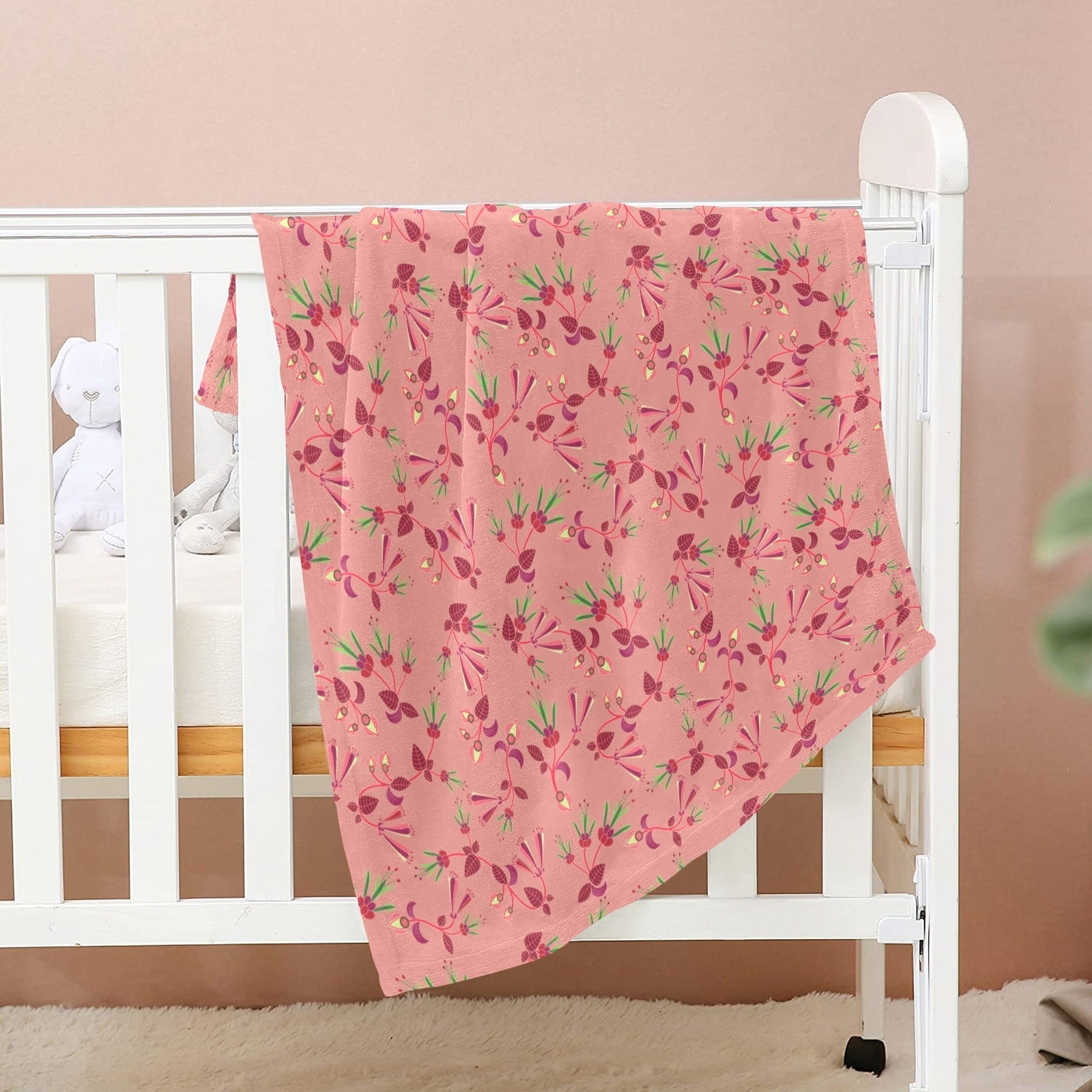 Swift Floral Peach Rouge Remix Baby Blanket 30"x40" Baby Blanket 30"x40" e-joyer 