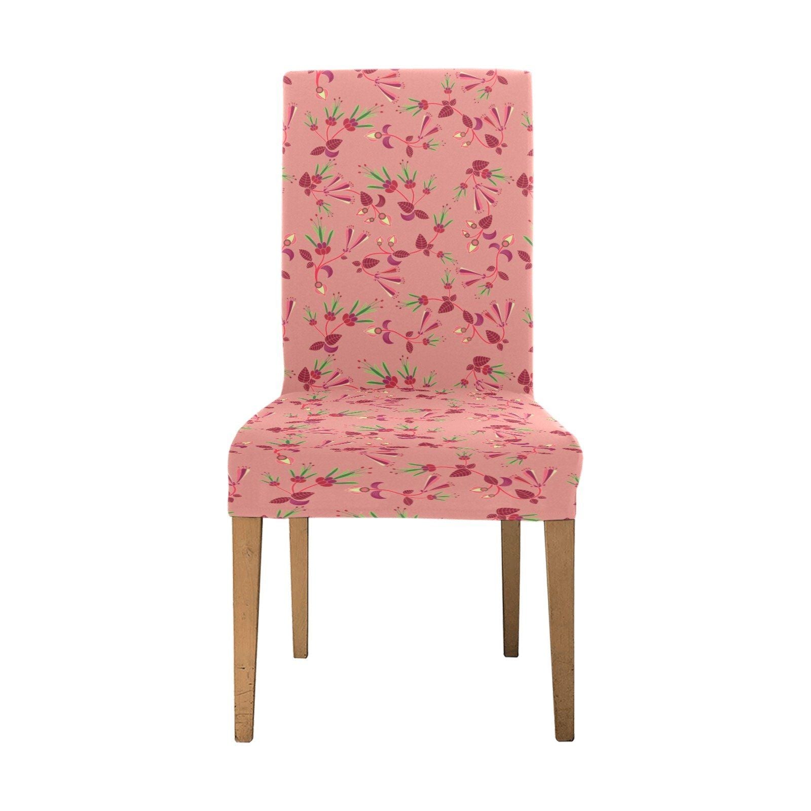 Swift Floral Peach Rouge Remix Chair Cover (Pack of 4) Chair Cover (Pack of 4) e-joyer 