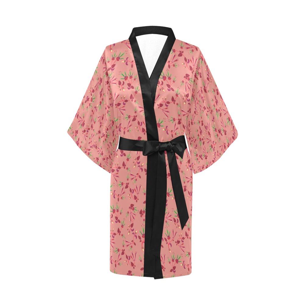 Swift Floral Peach Rouge Remix Kimono Robe Artsadd 