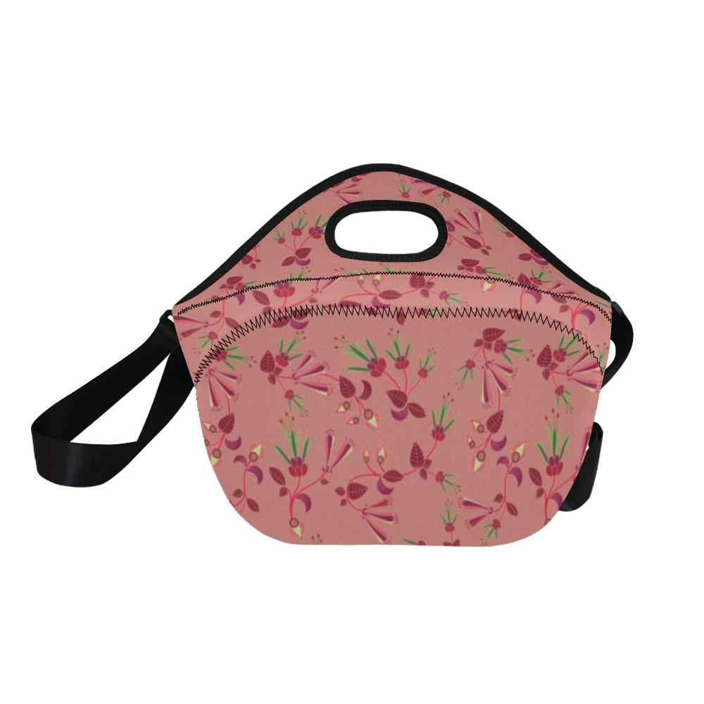 Swift Floral Peach Rouge Remix Neoprene Lunch Bag/Large (Model 1669) bag e-joyer 