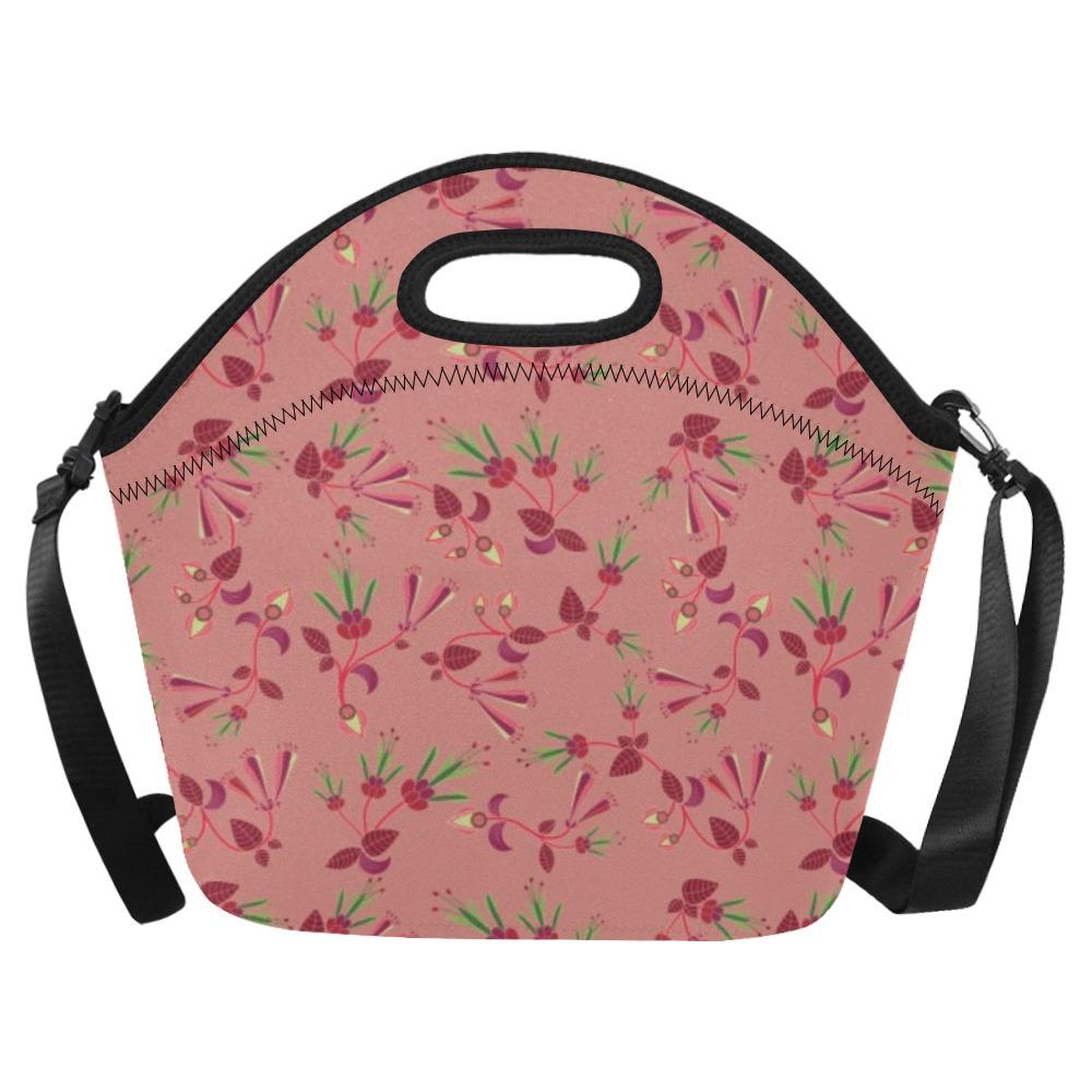 Swift Floral Peach Rouge Remix Neoprene Lunch Bag/Large (Model 1669) bag e-joyer 