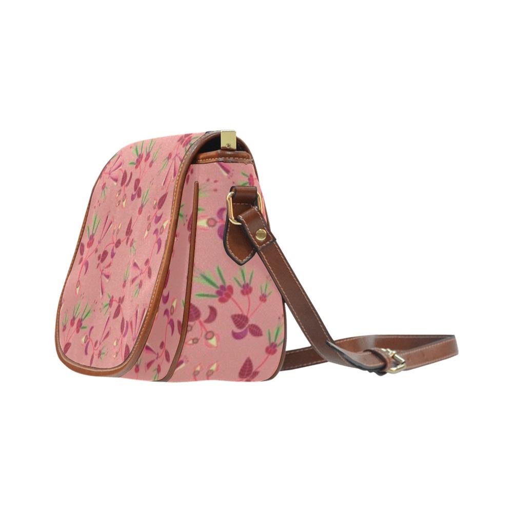 Swift Floral Peach Rouge Remix Saddle Bag/Small (Model 1649) Full Customization Saddle Bag/Small (Full Customization) e-joyer 