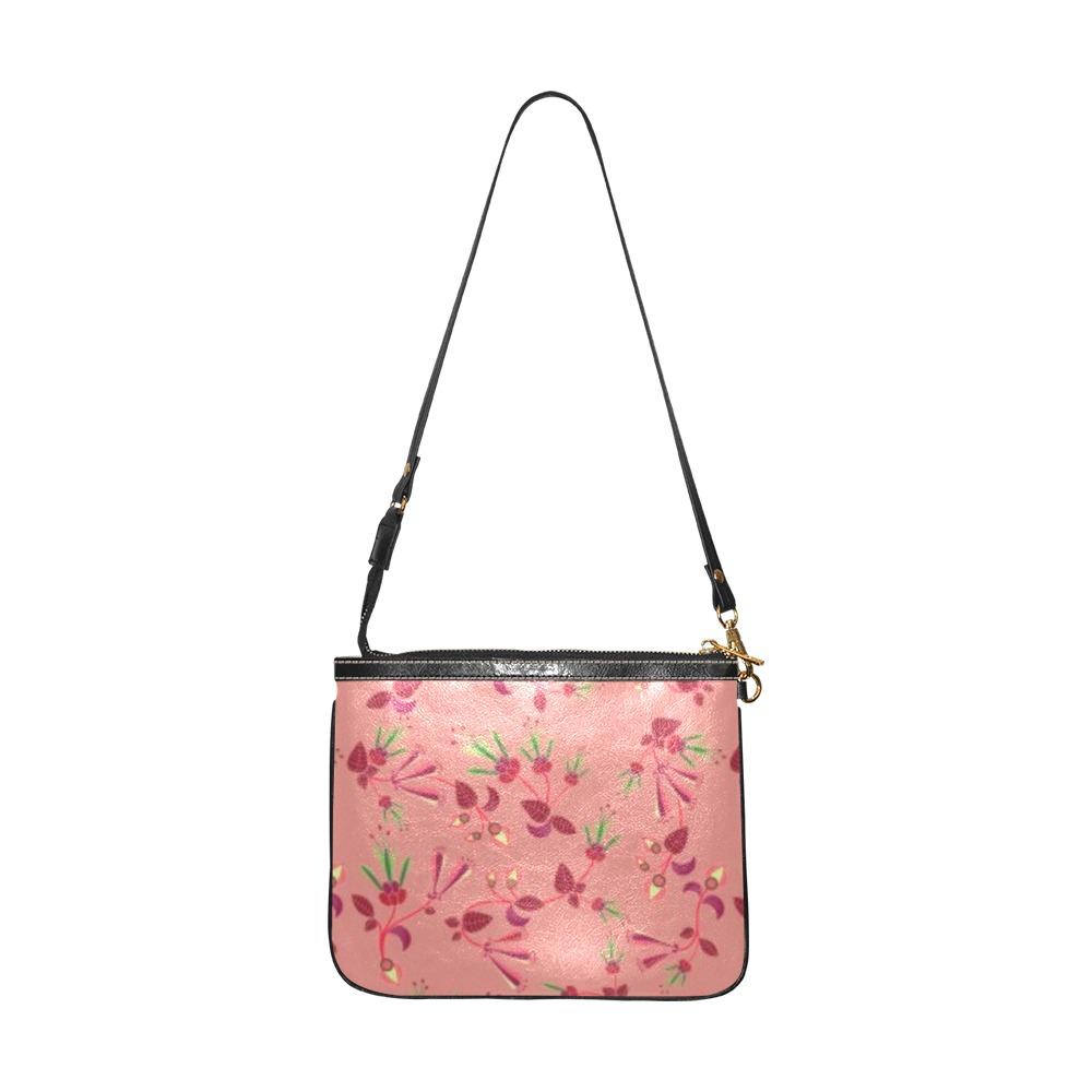 Swift Floral Peach Rouge Remix Small Shoulder Bag (Model 1710) Small Shoulder Bag (1710) e-joyer 
