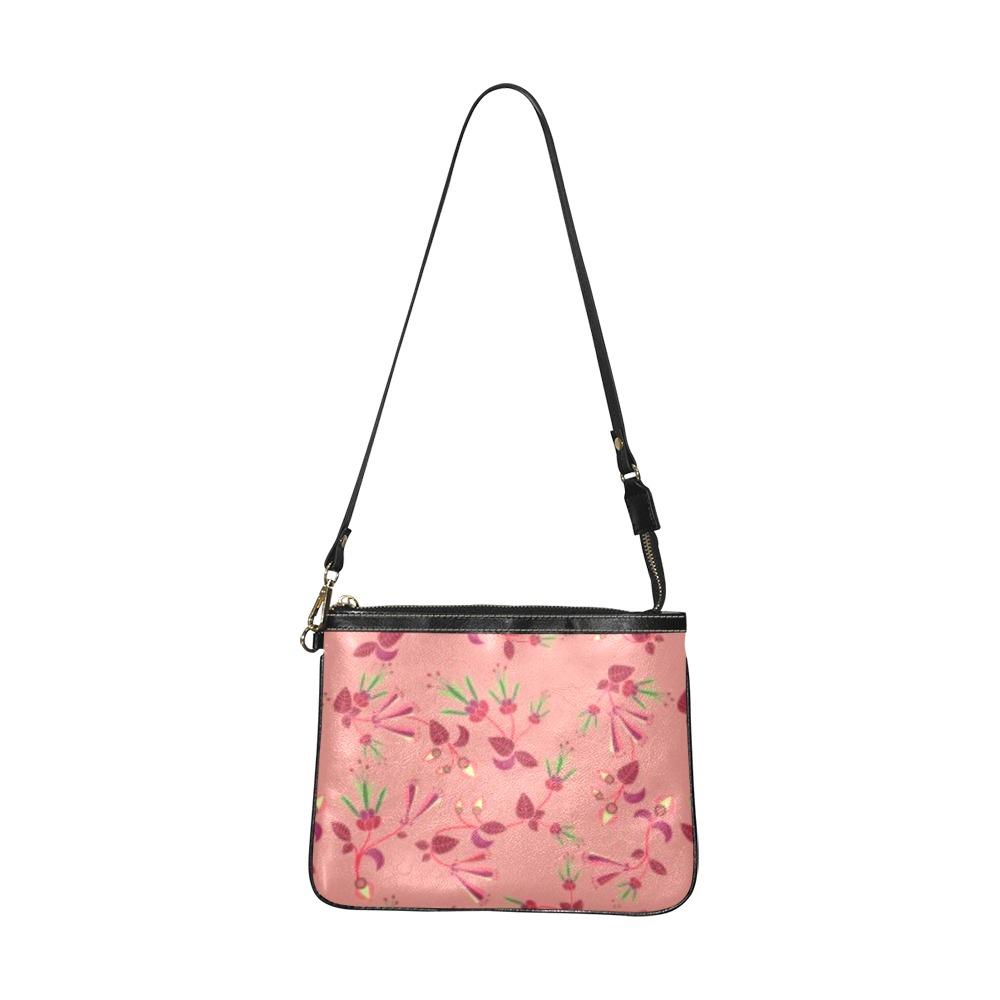 Swift Floral Peach Rouge Remix Small Shoulder Bag (Model 1710) Small Shoulder Bag (1710) e-joyer 