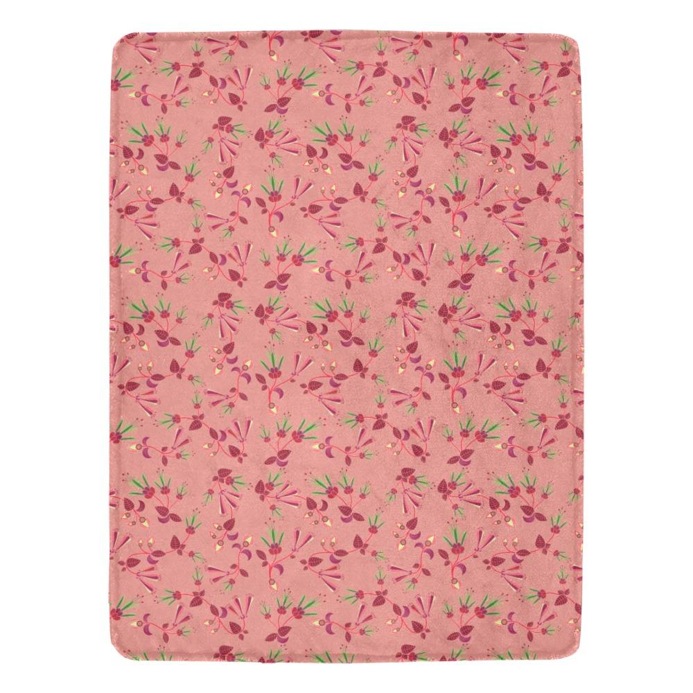 Swift Floral Peach Rouge Remix Ultra-Soft Micro Fleece Blanket 60"x80" Ultra-Soft Blanket 60''x80'' e-joyer 