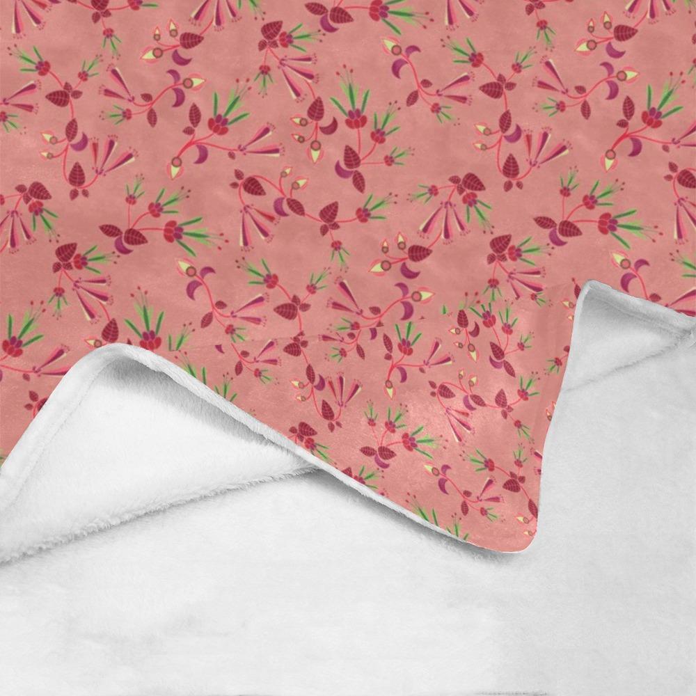 Swift Floral Peach Rouge Remix Ultra-Soft Micro Fleece Blanket 60"x80" Ultra-Soft Blanket 60''x80'' e-joyer 