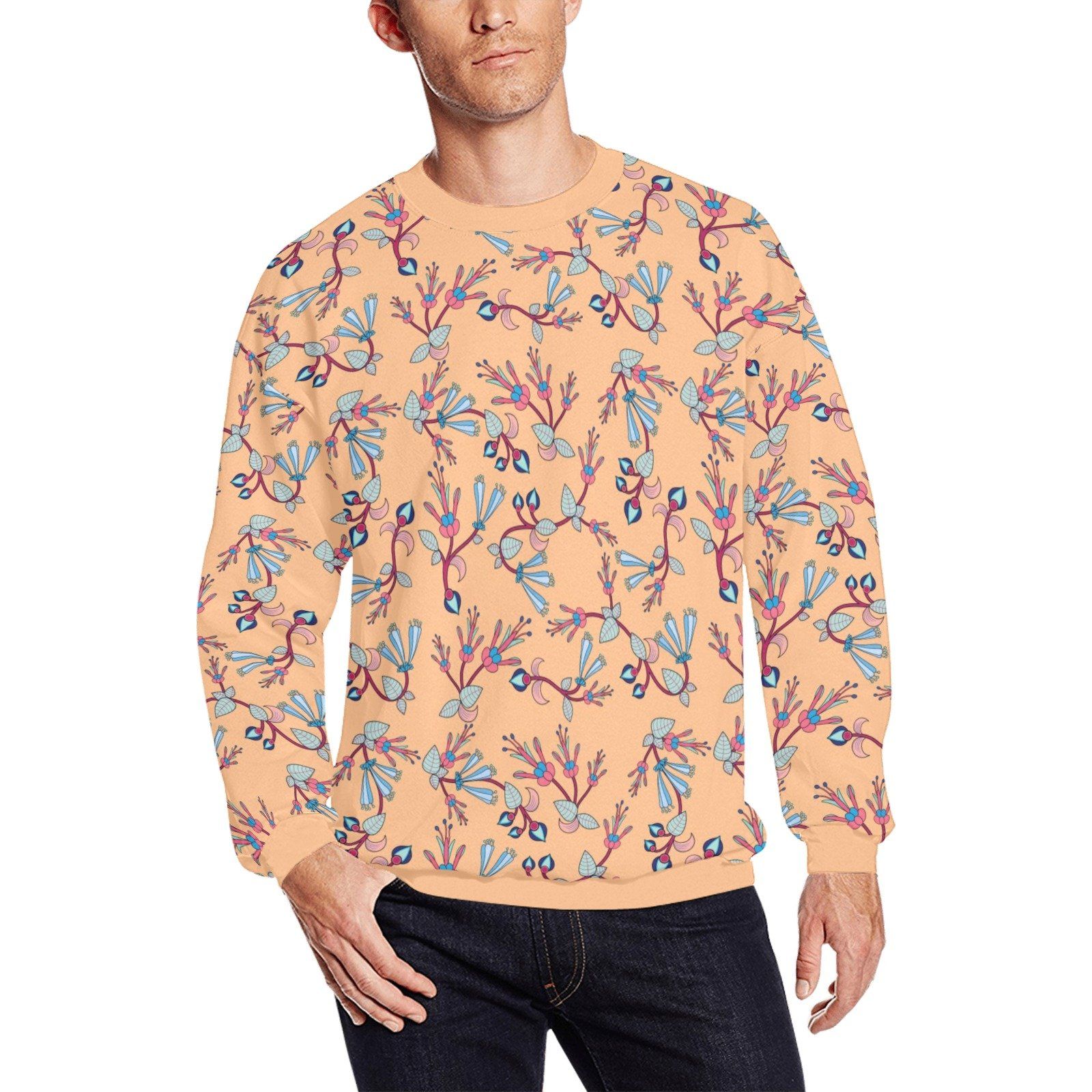 Swift Floral Peache All Over Print Crewneck Sweatshirt for Men (Model H18) shirt e-joyer 
